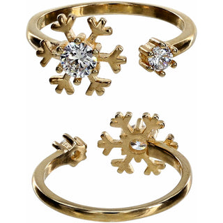 Crystal Snowflake in Rose Gold 1 CM Austrian Crystal Stud Earrings & Adjustable Ring