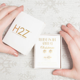 Crystal Snowflake in Rose Gold 1 CM Austrian Crystal Stud Earrings & Adjustable Ring