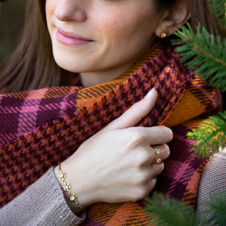Crystal Snowflake in Rose Gold 1 CM Austrian Crystal Stud Earrings & Adjustable Ring