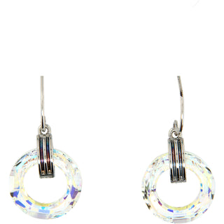 Iridescent Crystal Cosmic Rhodium Austrian Element Drop Earrings