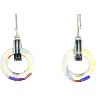 Iridescent Crystal Cosmic Rhodium Austrian Element Drop Earrings