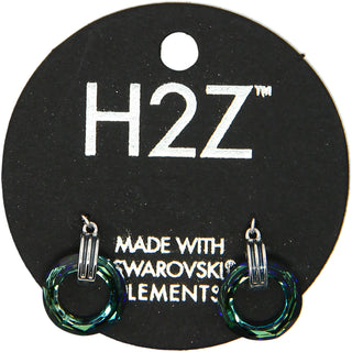 Iridescent Crystal Cosmic Rhodium Austrian Element Drop Earrings