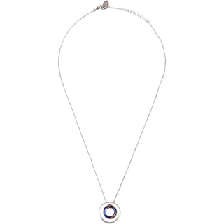Daughter Volcano Crystal 17"-19" Engraved Rhodium Plated Austrian Element Necklace