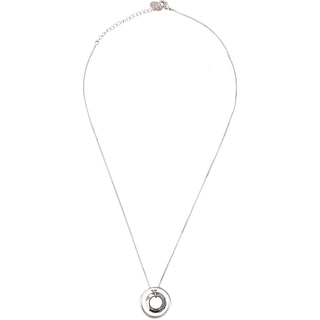 Daughter Volcano Crystal 17"-19" Engraved Rhodium Plated Austrian Element Necklace