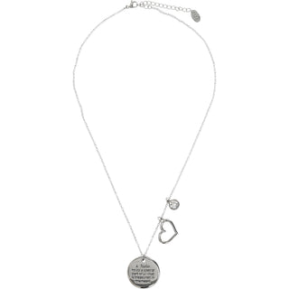 Mother Clear Crystal 16.5"-20.5" Engraved Rhodium Plated Austrian Element Necklace