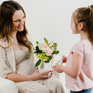 Mother Clear Crystal 16.5"-20.5" Engraved Rhodium Plated Austrian Element Necklace