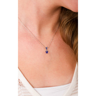 40 Violet Zircon 16.5"-18.5" Celebration Rhodium Plated Necklace