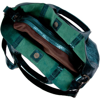 Anissa Pyrite 14" x 9.5" Metallic Leather Purse/Handbag