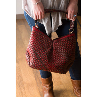 Suzette Marsala 13" x 5" x 14" Woven Ombre Purse/Shoulder Bag