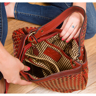 Suzette Marsala 13" x 5" x 14" Woven Ombre Purse/Shoulder Bag