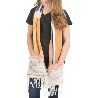 Winter White 71" Brushed Acrylic Faux Fur Pocket Scarf