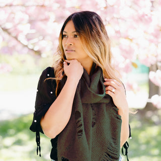 Camel 78" x 14.5" Ripped Scarf