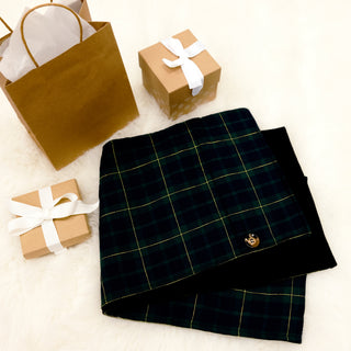 Deep Sea Plaid 58.5" x 11" Flannel Pocket Scarf