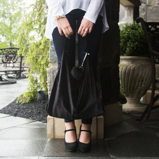 Coffee Velvet Shoulder Bag