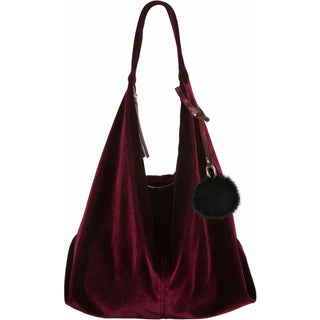 Coffee Velvet Shoulder Bag