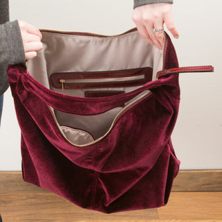 Coffee Velvet Shoulder Bag