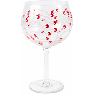 Red Sprouts 24 oz Hand Decorated Glass