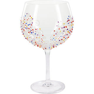 Colorful Swirls 24 oz Hand Decorated Glass