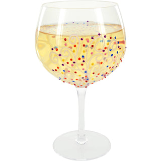Colorful Swirls 24 oz Hand Decorated Glass