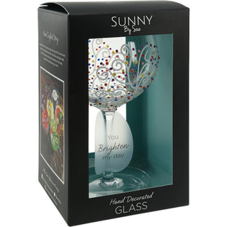 Colorful Swirls 24 oz Hand Decorated Glass