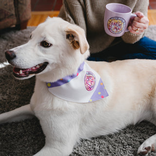 PinkTie Dye Filled Logo 7" x 5" Canvas Slip on Pet Bandana