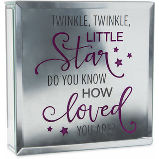Twinkle 6" Lit-Mirrored Plaque