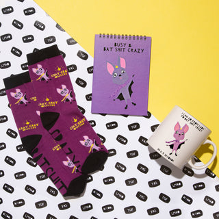Bat Shit Crazy M/L Unisex Cotton Blend Sock