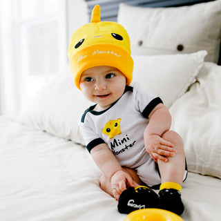 Yellow Dancing Monster 0-12 Month Non-slip Baby Socks