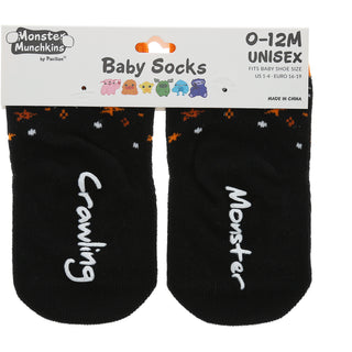Orange Crawling Monster 0-12 Month Non-slip Baby Socks