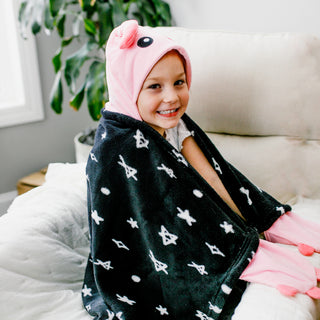 Pink Cupcake Monster 30" x 40" Coral Fleece Hooded Blanket