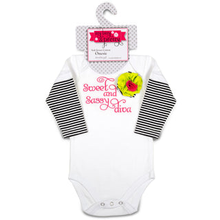 Sassy Diva Long Sleeve Onesie (3-6 Months)