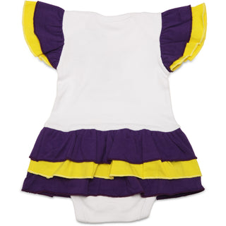 Purple & Gold #1 Fan Onesie Dress 0-6 Months