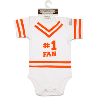 Orange & White 0-6 Months Infant Onesie