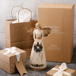Home 11" Angel Holding Wreath