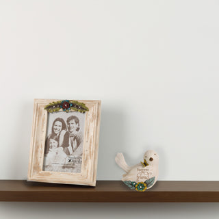 Ivory Floral 6.5" x 7.75" Gemstone Frame
