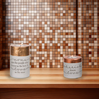 Mom 3" x 4.75" Cement Candle Holder