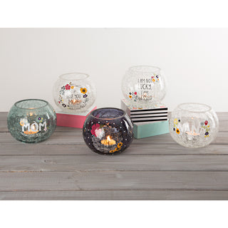 Nana 5" Crackled Glass Votive Holder