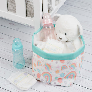 Sunshine and Rainbows 7.25" x 9" Canvas Basket