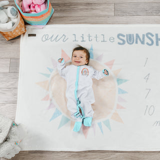 Blessed Baby 0-6 Months Teal Trimmed Sleeper