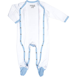 Shine Little One Blue Trimmed Sleeper
