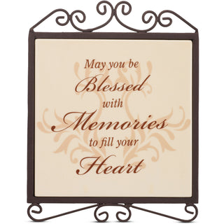 Blessed with Memories 5" x 6.5" Plaque with Metal Scroll