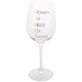 W. I. N. O. S. 12 oz Crystal Wine Glass