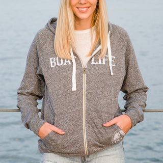 Boat Life Medium Dark Gray Unisex Hooded Sweatshirt