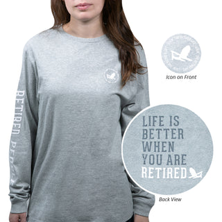 Retired People Extra Large Heather Gray Unisex Long Sleeve T-Shirt