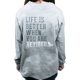 Retired People Extra Large Heather Gray Unisex Long Sleeve T-Shirt