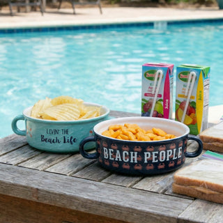 Beach People 13.5 oz Double-Handled Soup Bowl with Lid
