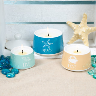 Beach Stackable 100% Soy-Filled Candles (Set of 3)