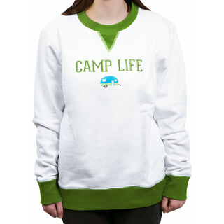 Camp Life M White Unisex Crewneck Sweatshirt