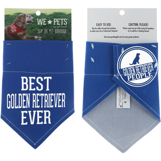 Best Golden Retriever 12" x 8" Canvas Slip on Pet Bandana