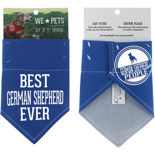 Best German Shepherd 12" x 8" Canvas Slip on Pet Bandana